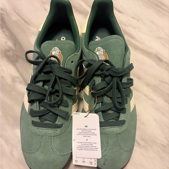 adidas Other - Green Suede Low-Top Sneakers with Cream Stripes